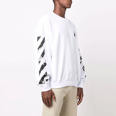 Sudadera Blanca Hombre OFF-WHITE FW21 Arrow Logo Ajuste Suelto Crewneck OMBA054F21FLE0110110 Purchase Sudadera Blanca Hombre OFF-WHITE FW21 Arrow Logo Ajuste Suelto Crewneck OMBA054F21FLE0110110