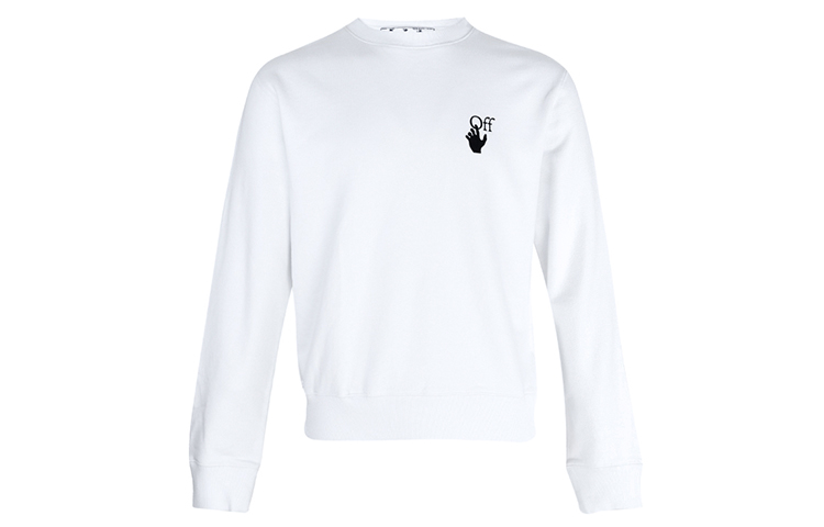 Off-White FW21 Arrow Print Crewneck Sweatshirt White Loose Fit OMBA025F21FLE0060110