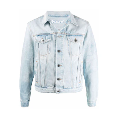 OFF-WHITE FW21 Arrow Print Denim Jacket Blue OMYE054F21DEN0014001
