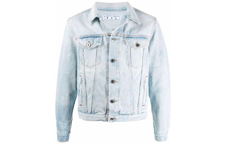 Order OFF-WHITE FW21 Arrow Print Denim Jacket Blue OMYE054F21DEN0014001