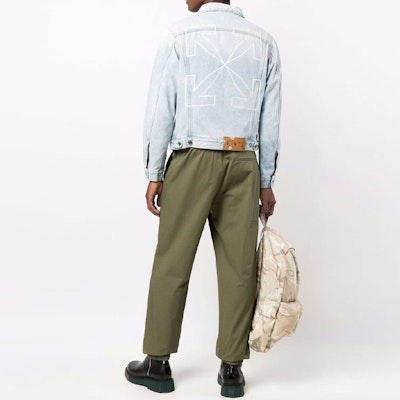 OFF-WHITE FW21 Arrow Print Denim Jacket Blue OMYE054F21DEN0014001 Purchase OFF-WHITE FW21 Arrow Print Denim Jacket Blue OMYE054F21DEN0014001