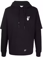 Off-White FW21 Arrow Print Double Sleeve Pullover Hoodie Black Menswear OMBB087F21FLE0051001 Off-White FW21 Arrow Print Double Sleeve Pullover Hoodie Black Menswear OMBB087F21FLE0051001