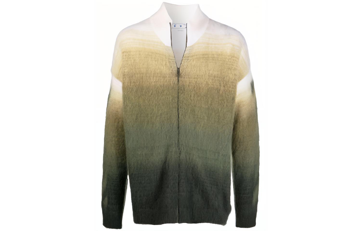 OFF-WHITE FW21 Arrow Zip-Up Cardigan Sweater . OMHF032F21KNI0015555