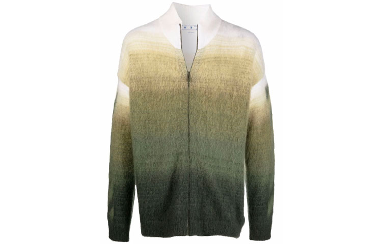 Order 오프화이트 FW21 애로우 집업 가디건 스웨터. OMHF032F21KNI0015555