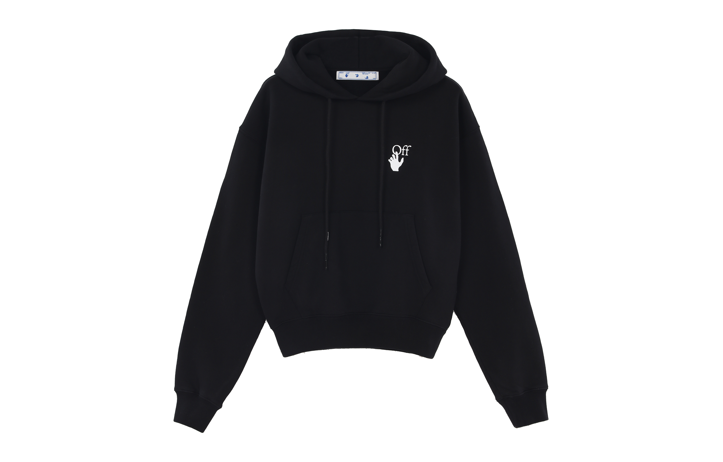 Lookbook OFF-WHITE FW21 箭头标志印花宽松连帽衫 黑色 男装 OMBB037F21FLE0051084