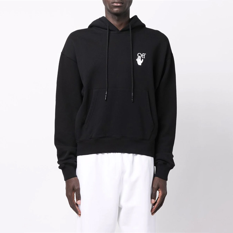 Purchase OFF-WHITE FW21 箭头标志印花宽松连帽衫 黑色 男装 OMBB037F21FLE0051084