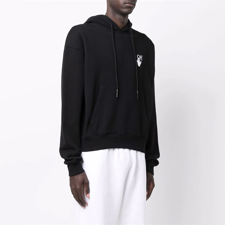 Details for OFF-WHITE FW21 箭头标志印花宽松连帽衫 黑色 男装 OMBB037F21FLE0051084