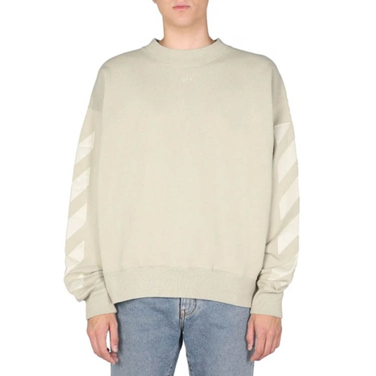 OFF-WHITE FW21 Beige Crewneck Logo Sweatshirt - Relaxed Fit OMBA054F21FLE0071717 圖 6
