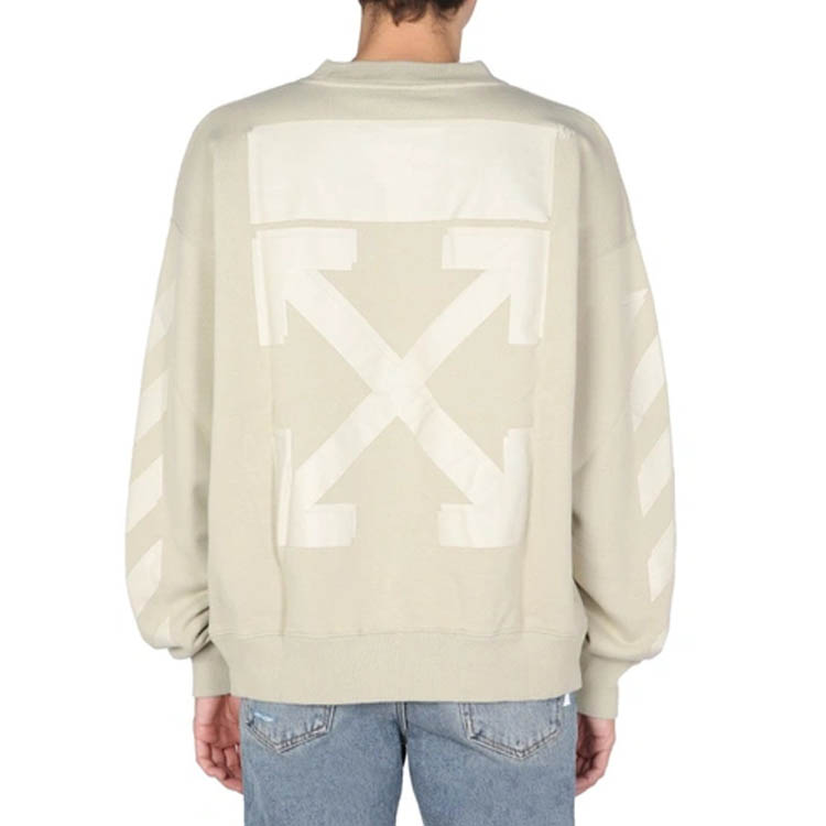 OFF-WHITE FW21 Beige Crewneck Logo Sweatshirt - Relaxed Fit OMBA054F21FLE0071717 圖 7