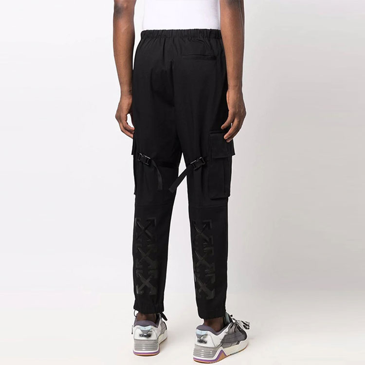 OFF-WHITE FW21 Black Casual Cargo Jogger Pants OMCF004F21FAB0011010 圖 5