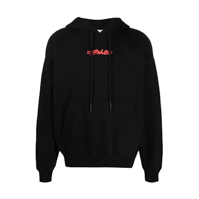 OFF-WHITE FW21 Black Pullover Sweatshirt with Logo Arrow Print for Men OMBB085F21FLE0121084