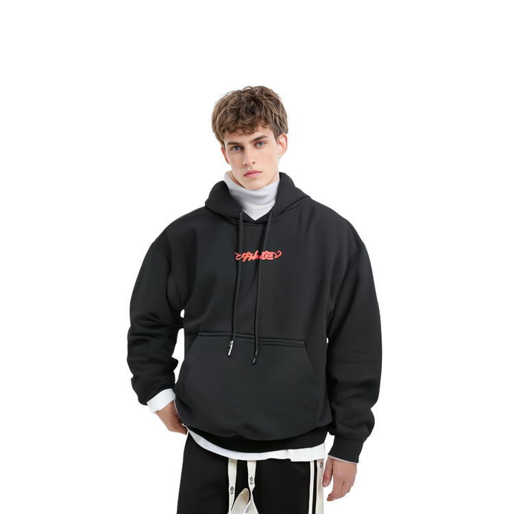 Sizing OFF-WHITE FW21 Black Pullover Sweatshirt with Logo Arrow Print for Men OMBB085F21FLE0121084