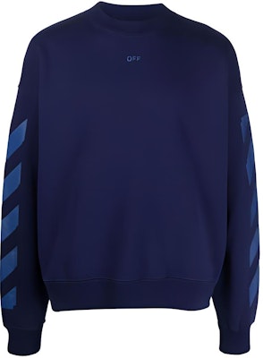 OFF-WHITE FW21 Blue Geometric Arrow Crewneck Sweatshirt Relaxed Fit. OMBA054F21FLE0074545 Buy OFF-WHITE FW21 Blue Geometric Arrow Crewneck Sweatshirt Relaxed Fit. OMBA054F21FLE0074545