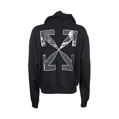 OFF-WHITE FW21 Caravaggio Arrow Hoodie Black Fashion. OMBB037F21FLE0101001