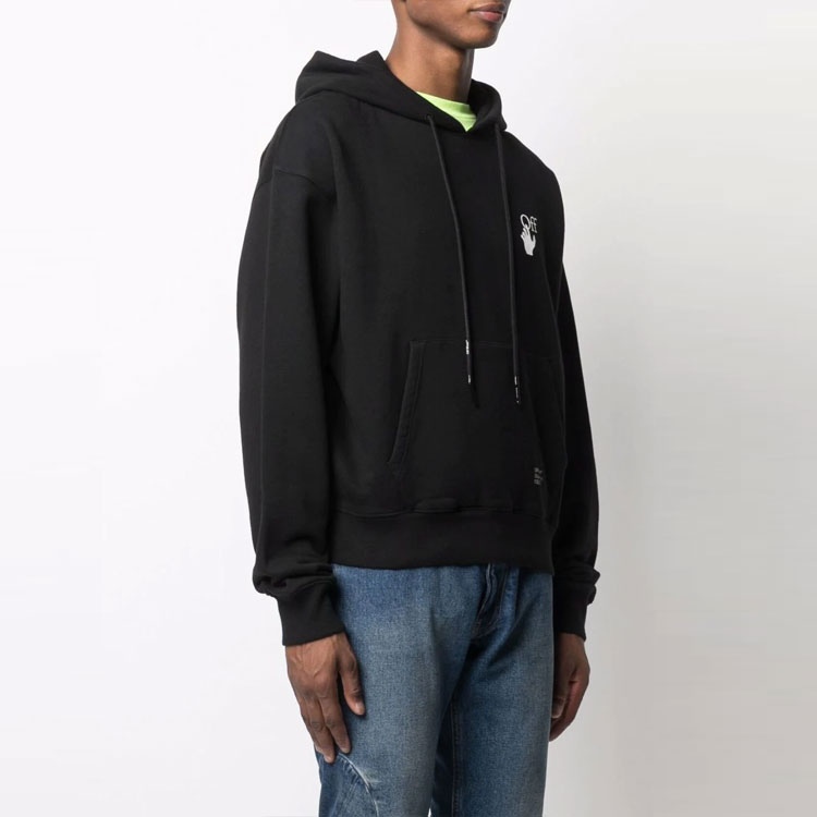 OFF-WHITE FW21 Caravaggio Arrow Hoodie Black Fashion. OMBB037F21FLE0101001 圖 7