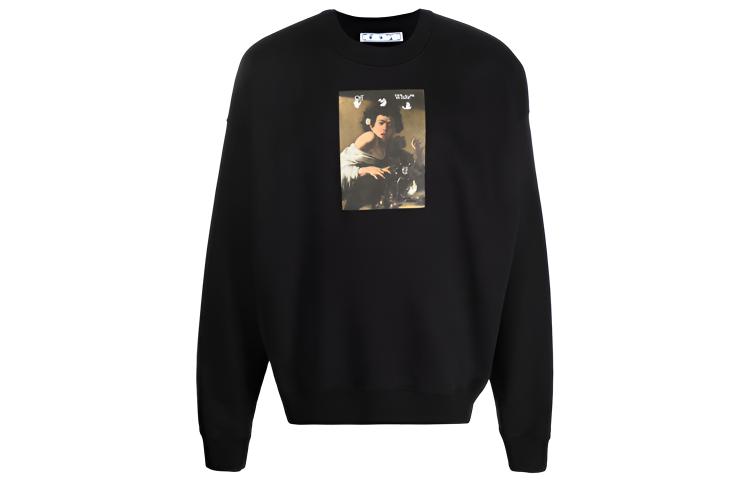OFF-WHITE FW21 Caravaggio Graphic Hoodie Black . OMBA054F21FLE0101084