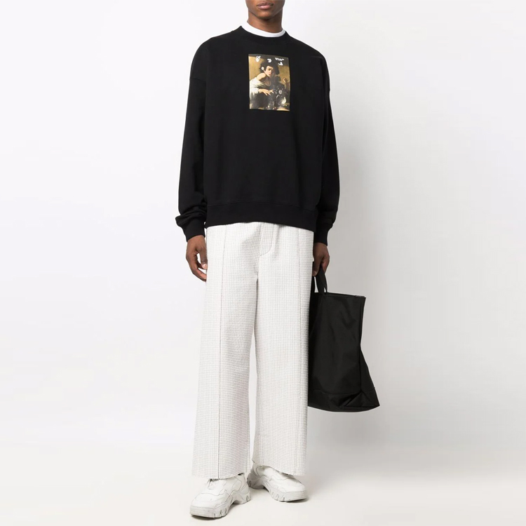 OFF-WHITE FW21 Caravaggio Graphic Hoodie Black . OMBA054F21FLE0101084 圖 3