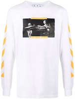 OFF-WHITE FW21 Caravaggio Graphic Long Sleeve Tee White - Regular Fit. OMAB001F21JER0040184 OFF-WHITE FW21 Caravaggio Graphic Long Sleeve Tee White - Regular Fit. OMAB001F21JER0040184