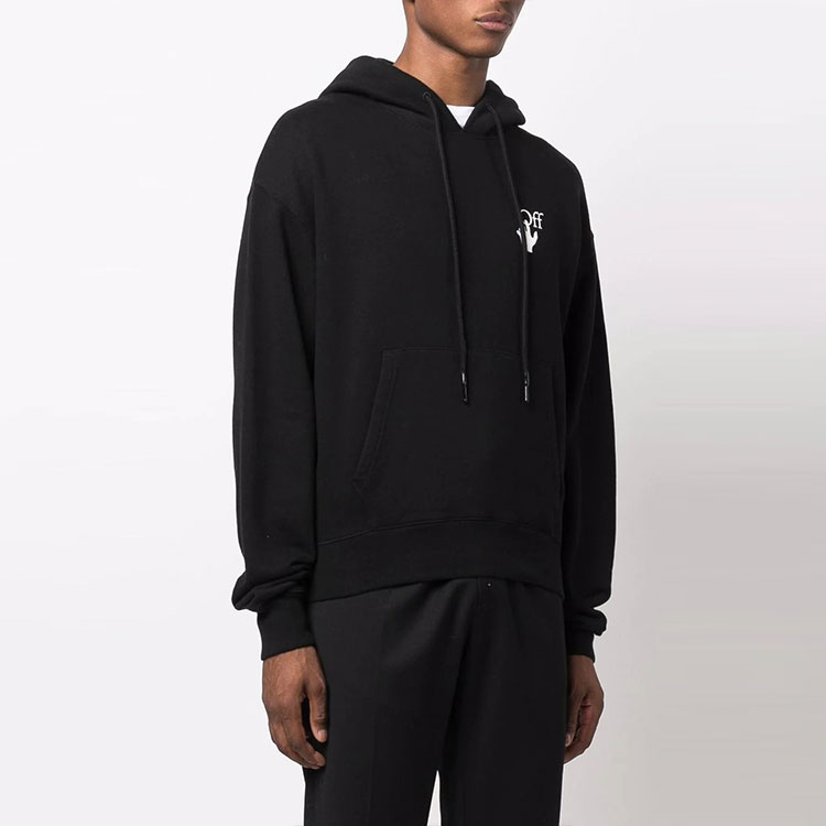 OFF-WHITE FW21 Caravaggio Hoodie Black Pullover Sweatshirt. OMBB037F21FLE0091084 圖 5