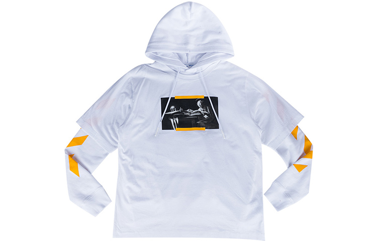 Lookbook OFF-WHITE FW21 Caravaggio Lukisan Minyak Hoodie Putih - Loose Fit Pullover OMBB087F21FLE0060184