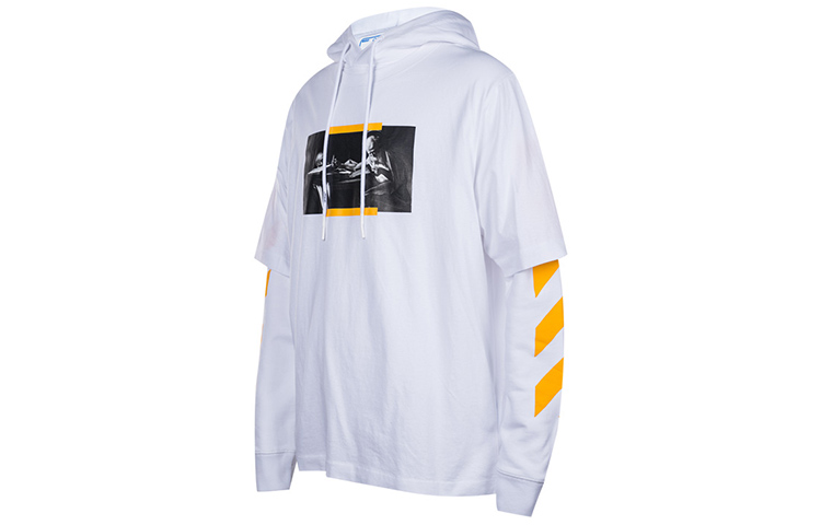 Purchase OFF-WHITE FW21 Caravaggio Lukisan Minyak Hoodie Putih - Loose Fit Pullover OMBB087F21FLE0060184