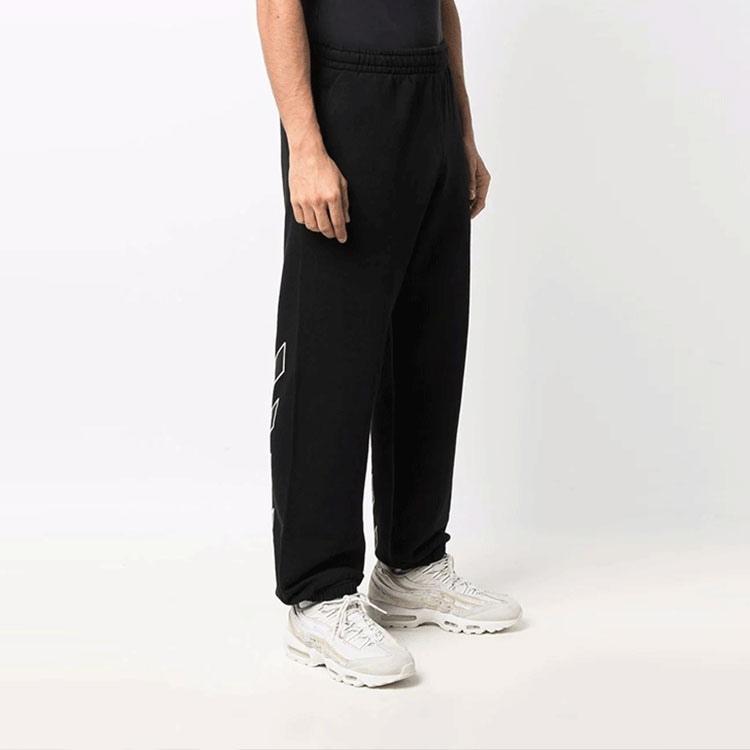 Shop OFF-WHITE FW21 Caravaggio Painting Black Jogger Sweatpants Men OMCH029C99FLE0041001
