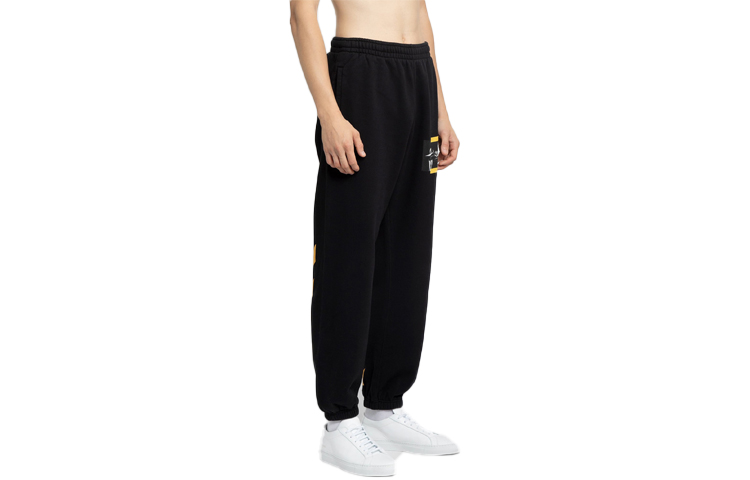Shop OFF-WHITE FW21 Caravaggio Painting Jogger Sweatpants Black Regular Fit OMCH029F21FLE0051084