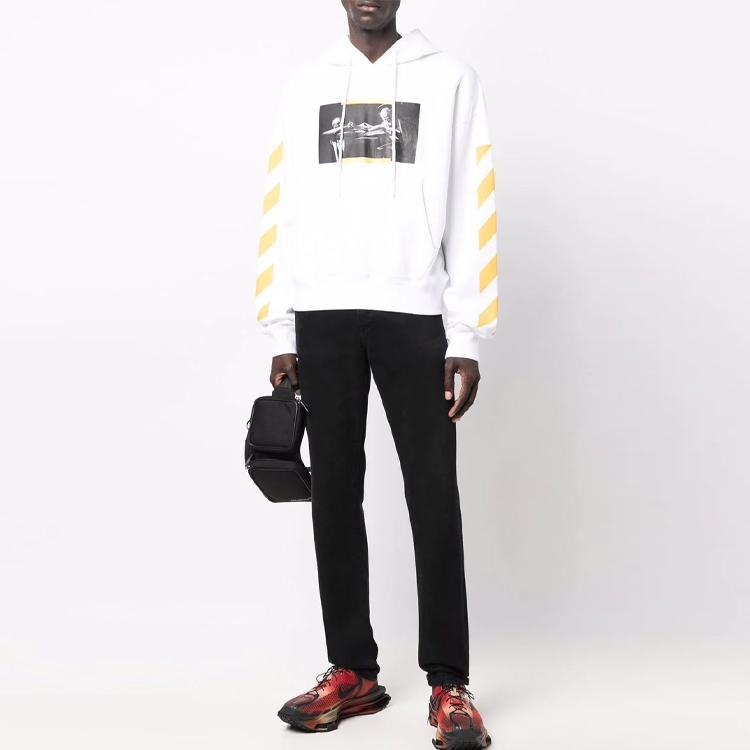 OFF-WHITE FW21 Caravaggio Painting Print Hoodie White OMBB037F21FLE0110184 圖 3