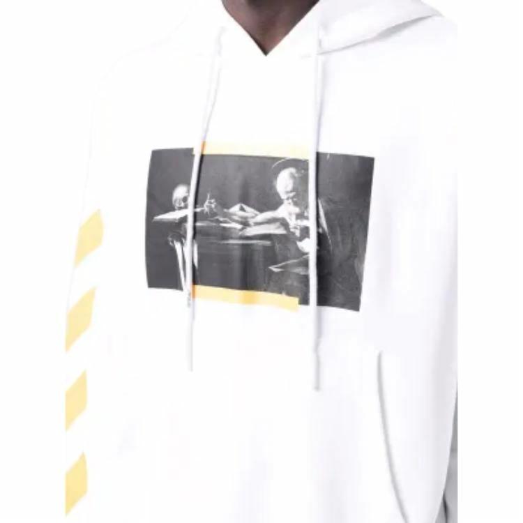 OFF-WHITE FW21 Caravaggio Painting Print Hoodie White OMBB037F21FLE0110184 圖 6