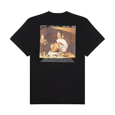 OFF-WHITE FW21 Caravaggio Painting Short Sleeve T-Shirt Black Mens OMAA038F21JER0061084