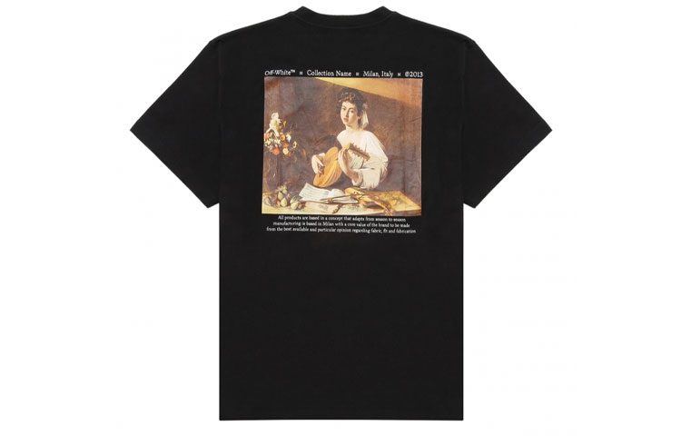Order OFF-WHITE FW21 Caravaggio 短袖T恤 黑色 男款 OMAA038F21JER0061084