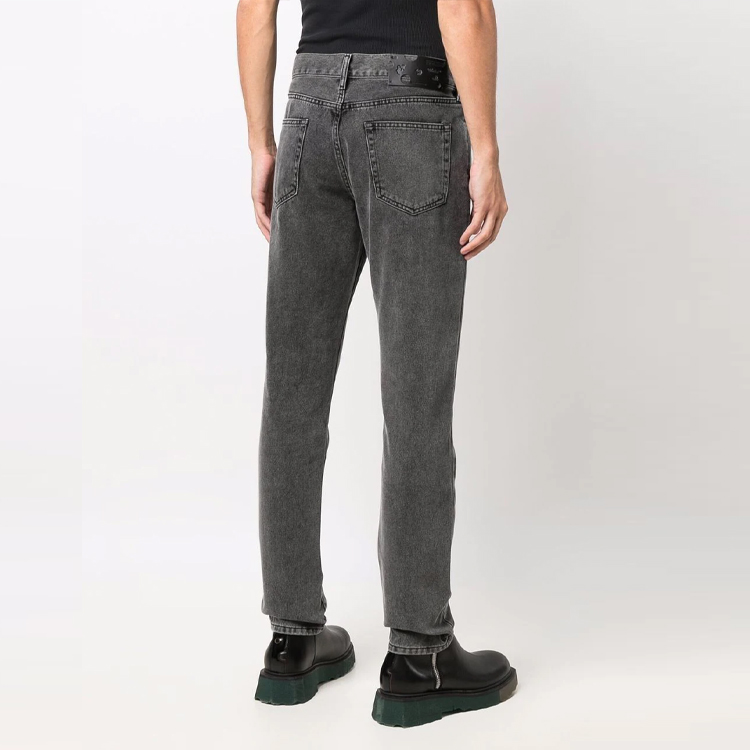 Purchase OFF-WHITE FW21 Seluar Jeans Slim Fit Kelabu Distressed OMYA074F21DEN0070601