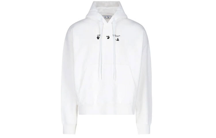 OFF-WHITE FW21 Double Sleeve Hoodie White Men’s Regular Fit. OMBB085F21FLE0090110