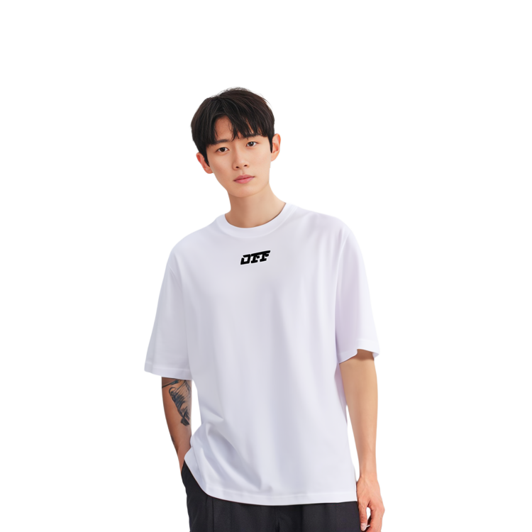 OFF-WHITE FW21 Flocked Logo Crewneck Loose Fit White T-Shirt Mens OMAA119F21JER0040110 圖 6