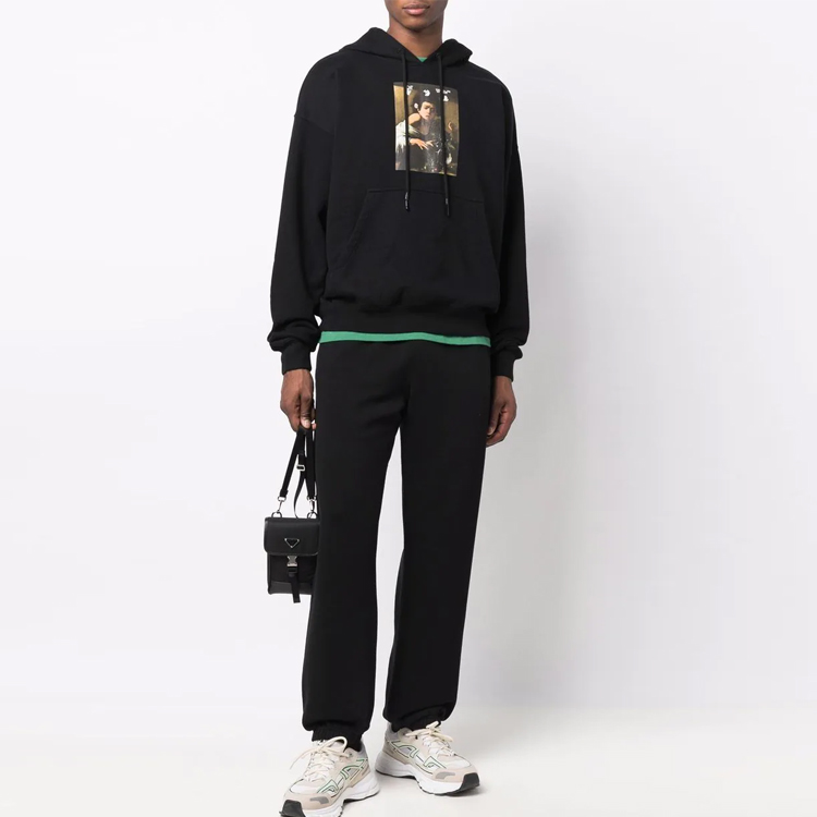 OFF-WHITE FW21 Graphic Letter Print Pullover Hoodie Black Regular Fit. OMBB085F21FLE0131084 圖 3