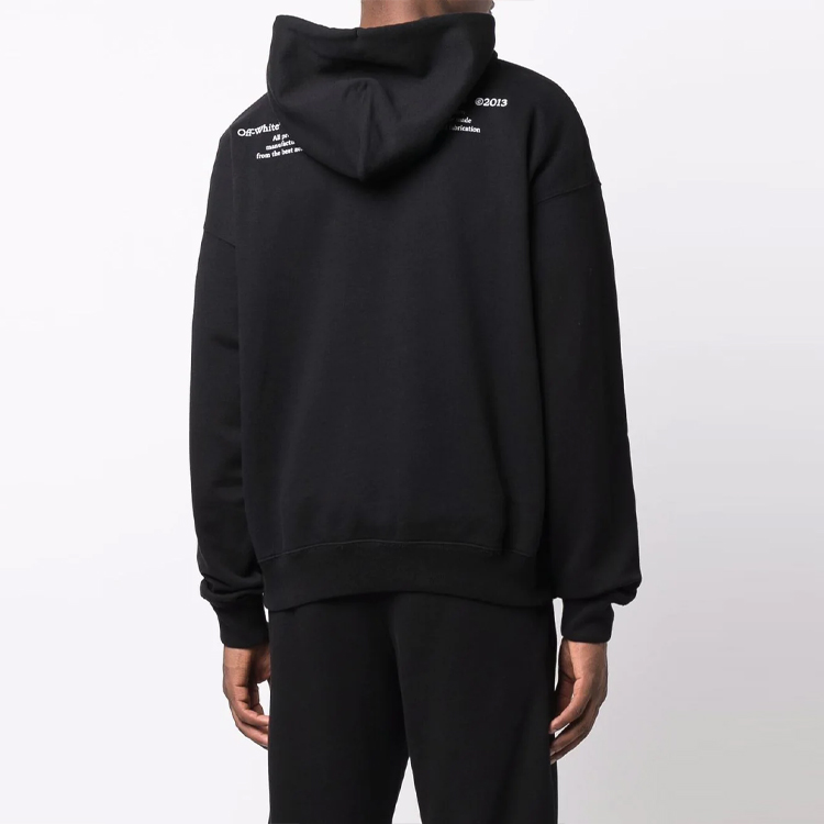 OFF-WHITE FW21 Graphic Letter Print Pullover Hoodie Black Regular Fit. OMBB085F21FLE0131084 圖 4