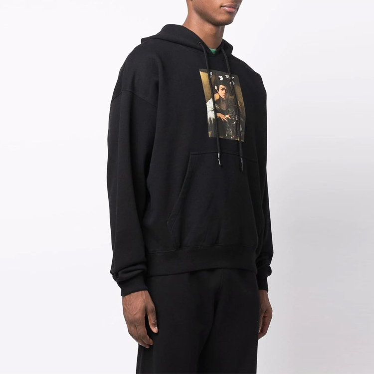 OFF-WHITE FW21 Graphic Letter Print Pullover Hoodie Black Regular Fit. OMBB085F21FLE0131084 圖 5