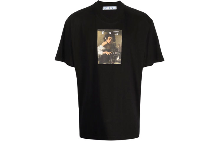 OFF-WHITE FW21 Graphic Logo Print Crewneck Tee Black ( Loose Fit) OMAA038F21JER0051084 圖 2