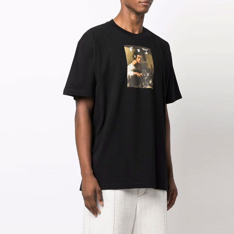 OFF-WHITE FW21 Graphic Logo Print Crewneck Tee Black ( Loose Fit) OMAA038F21JER0051084 圖 5