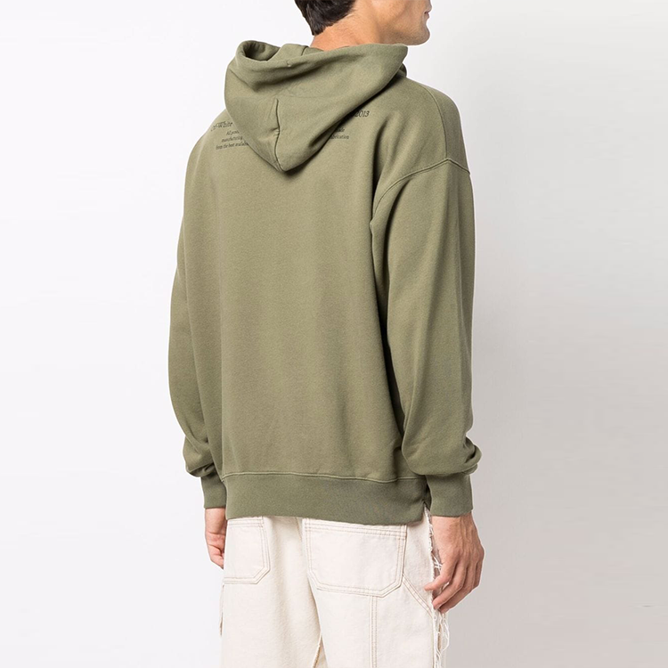 OFF-WHITE FW21 Graphic Print Hoodie Green Loose Fit OMBB085F21FLE0135584 圖 5