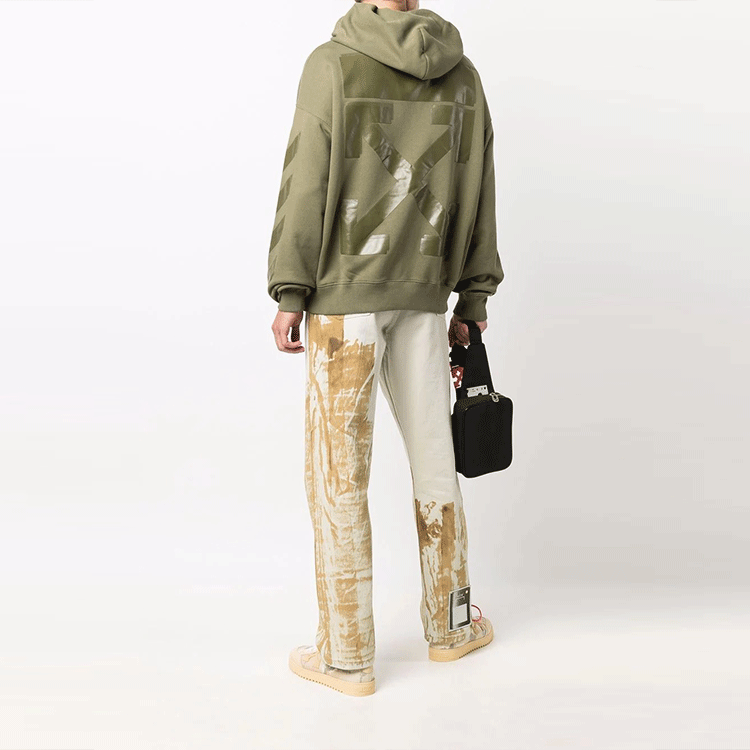 OFF-WHITE FW21 Graphic Printed Green Hoodie Oversized Fit OMBB085F21FLE0105555 圖 5