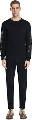 오프 화이트 FW21 자카드 패턴 풀오버 스웨터 블랙 레귤러 핏 OMHE087F21KNI0011055 2