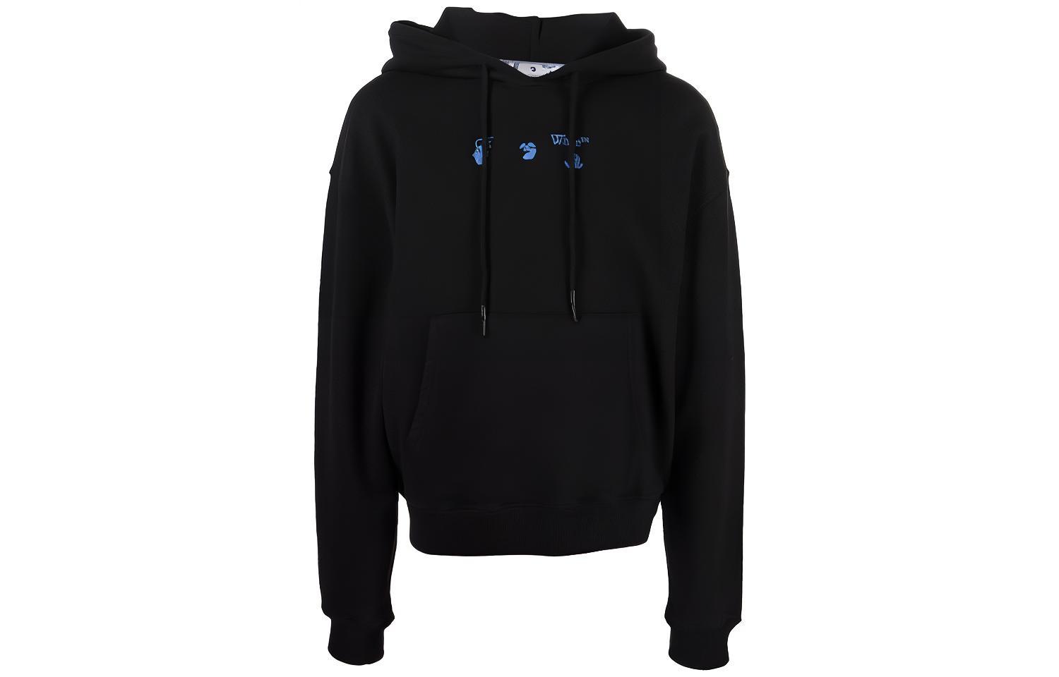 OFF-WHITE FW21 Liquid Mirko Printed Hoodie Black Men’s Apparel OMBB037S21FLE0071045