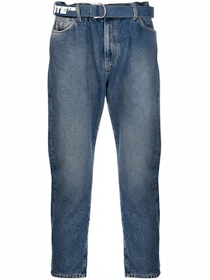 OFF-WHITE FW21 标志性蓝色九分牛仔裤 OMYA005F21DEN0034501 Buy OFF-WHITE FW21 标志性蓝色九分牛仔裤 OMYA005F21DEN0034501