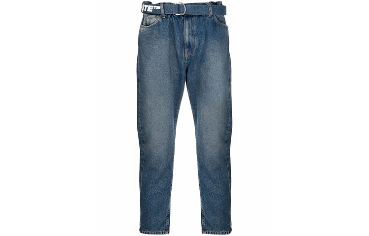 Order OFF-WHITE FW21 标志性蓝色九分牛仔裤 OMYA005F21DEN0034501