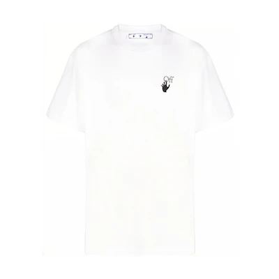OFF-WHITE FW21 Logo Arrow Crewneck T-Shirt White Oversized Fit OMAA038F21JER0020184