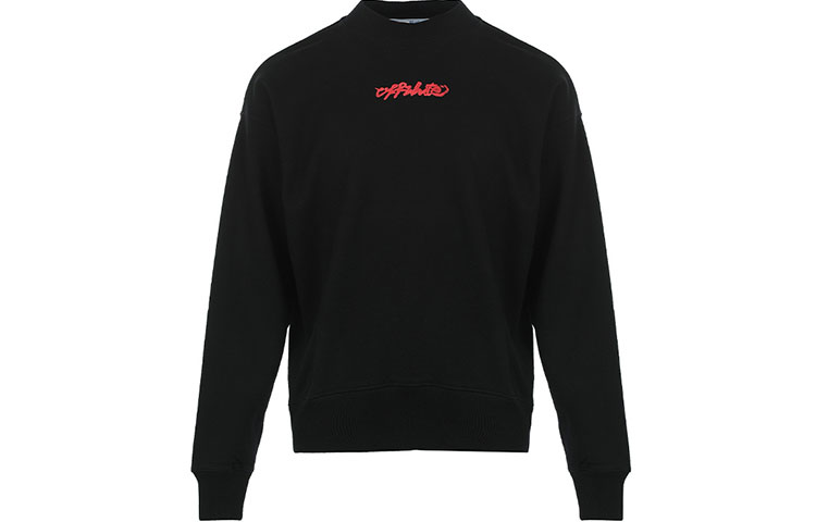 Lookbook 오프 화이트 FW21 로고 애로우 프린트 풀오버 후디 블랙 (루즈핏) OMBA054F21FLE0091084