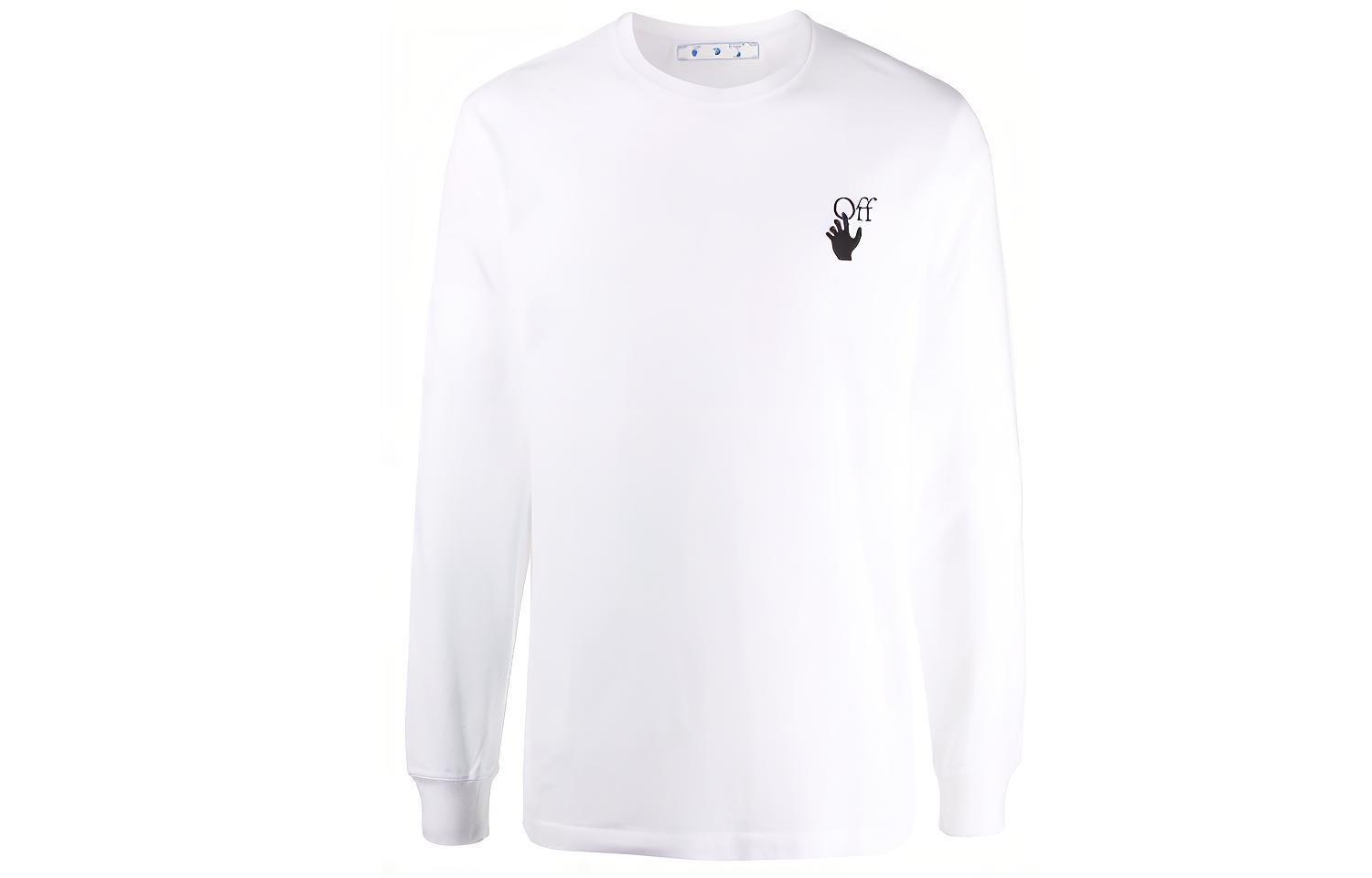 Off-White FW21 Logo Arrows Print Pullover Sweatshirt White () OMAB001F21JER0010110