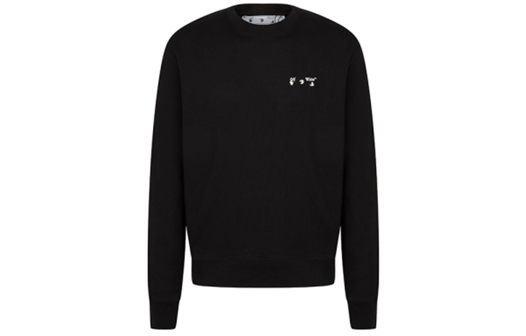 Off-White FW21 Logo Cotton Crewneck Long Sleeve Sweatshirt Black ( Fit) OMBA025R21FLE0011001