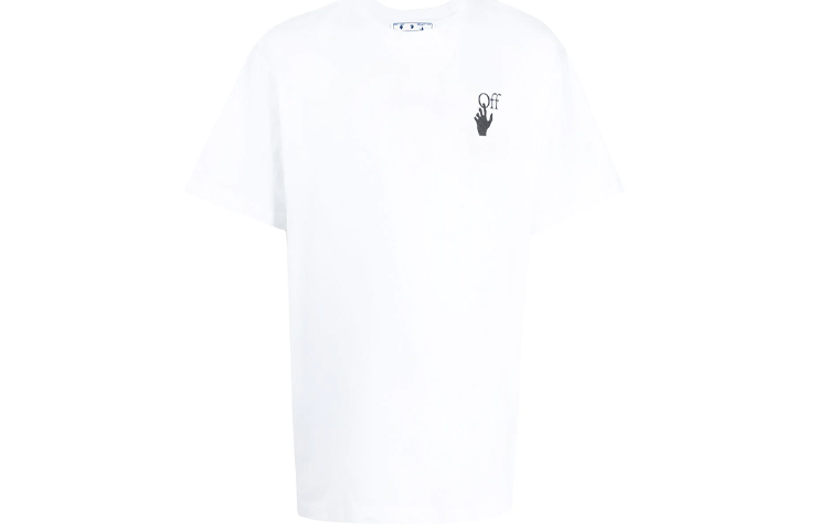 OFF-WHITE FW21 Logo Graphic White Loose-Fit T-Shirt Crewneck. OMAA038F21JER0060184 圖 2